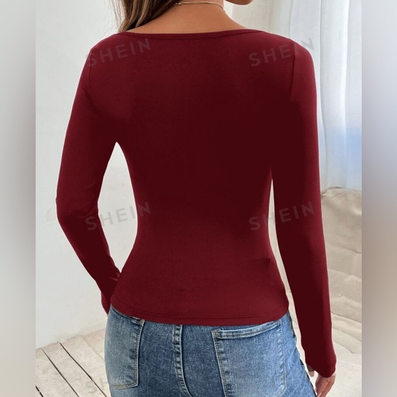 SHEIN women’s scoop neck long sleeve tee - Picture 2 of 5